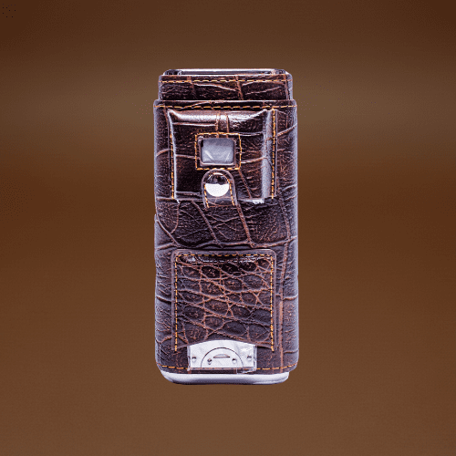 AMANCY Luxury 3 Holder Classy Black Brown Crocodile Pattern Leather Cigar Humidor Case Set with Lighter and Cutter - Great Cigar Gift Kit for Men