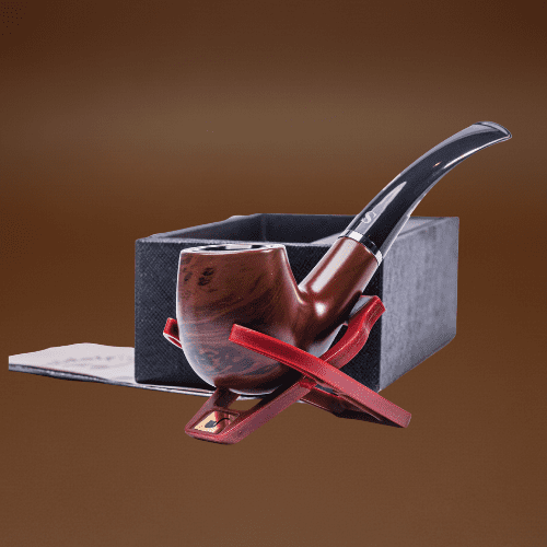 Joyoldelf Tobacco Pipe, Classic Smoking Pipe with Foldable Pipe Stand, Bent Tobacco Pipes for Smoking with Gift Box and Smoking Accessories