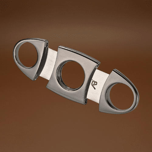 Alaska Bear® Cigar Cutter Stainless Steel Guillotine Double Cut Blade in Black Gift Pouch